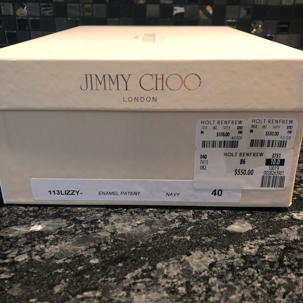 Jimmy Choo Navy Patent Heels - Picture 14 of 16